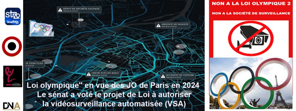 Loi olympique'' en vue des JO de Paris en 2024 - Le sénat a voté le projet de Loi  à autoriser la vidéosurveillance automatisée (VSA)